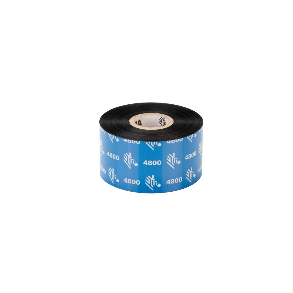 Fitas de carbono Zebra 4800 Resina da Fábrica das Etiquetas, rolos de fita adesiva preta e branca com padrão zebra.