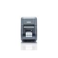 Impressora portátil Brother RJ-2150 da Fábrica das etiquetas, exibindo a tela e o design compacto em fundo branco.