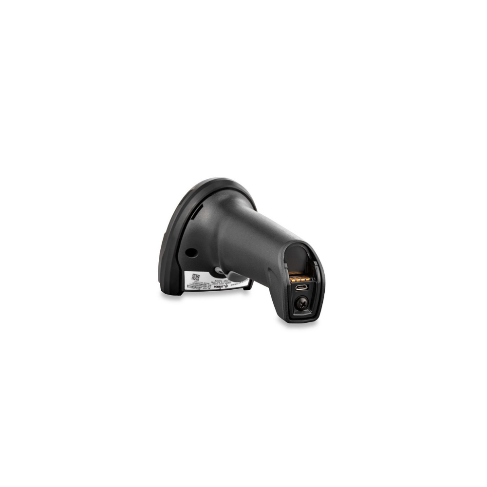 Leitor de código de barras Zebra DS2278 da Fábrica das Etiquetas, com design ergonômico e scanner em destaque.