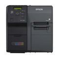 Impressora térmica EPSON C7500G da Fábrica das Etiquetas exibida em uma imagem com detalhes do equipamento.