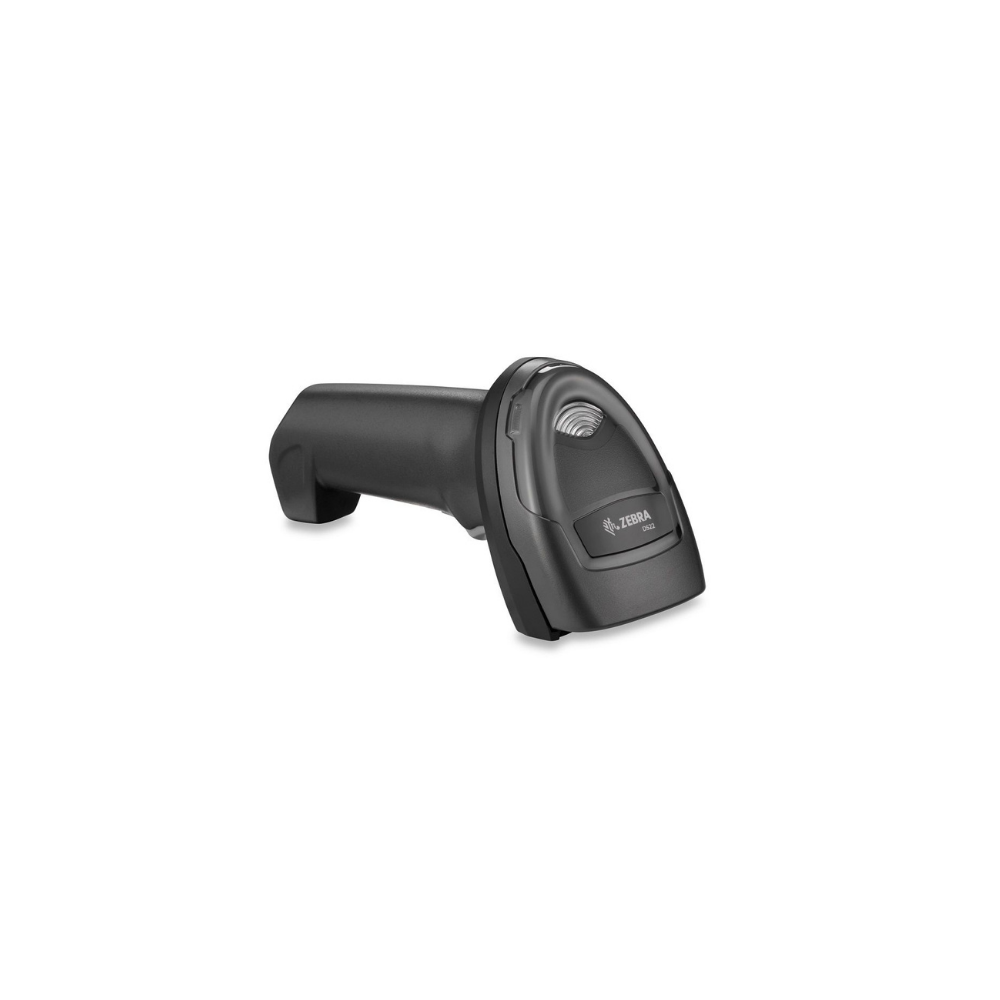 Leitor de código de barras Zebra DS2278 da Fábrica das etiquetas, com design ergonômico e visor digital.