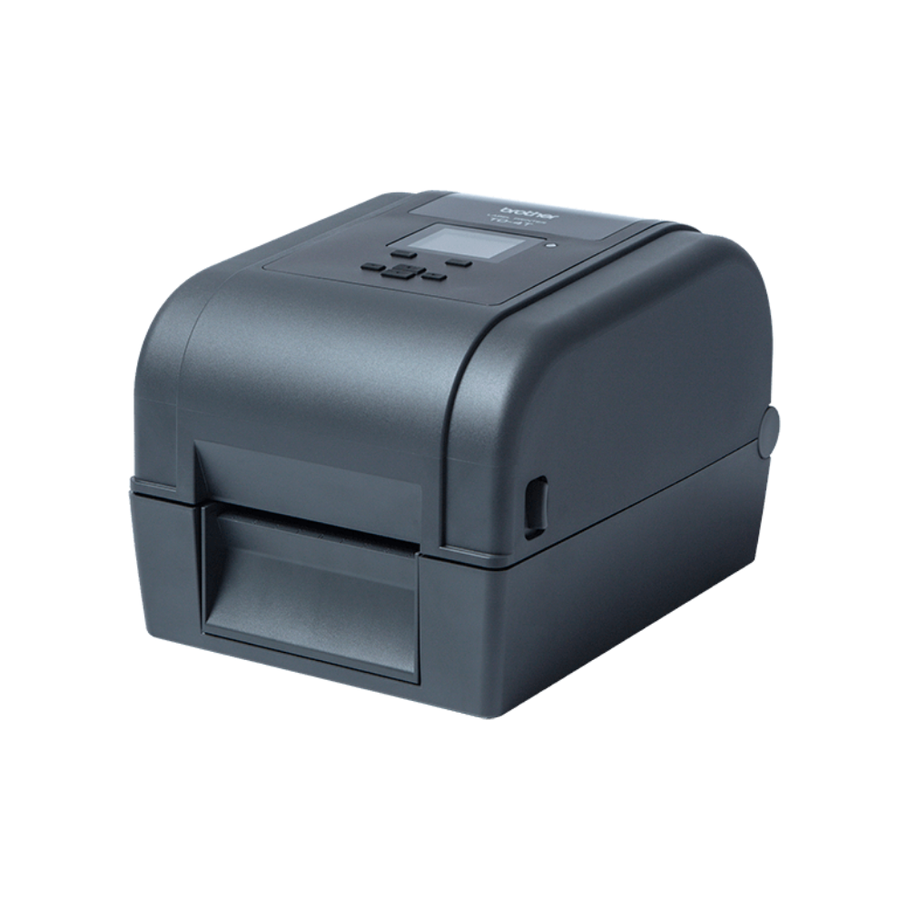 Etiquetas térmicas Brother TD-4750TNWB com impressão rápida e duradoura para uso profissional, produzidas pela Fábrica das etiquetas