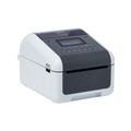 Impressora de etiquetas Brother TD-4550DNWB da Fábrica das etiquetas, vista frontal com tela e conexões.