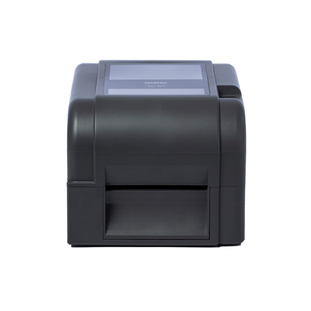 Impressora térmica Brother TD-4420TN da Fábrica das etiquetas com display e caixa de papel para impressões de etiquetas industriais.