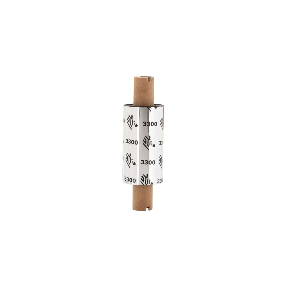 Fita de carbono ZEBRA 3300 Cera Resina, ribbon de alta qualidade para impressão industrial, fabricada pela Fábrica das etiquetas.