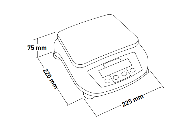 Balança de precisão GRAM Fábrica das Etiquetas, branca, com visor digital para pesagem exata de pequenos objetos.