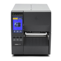 Impressora Zebra ZT231 da Fábrica das Etiquetas exibida com detalhes da tela e botões, pronta para impressão de etiquetas industriais