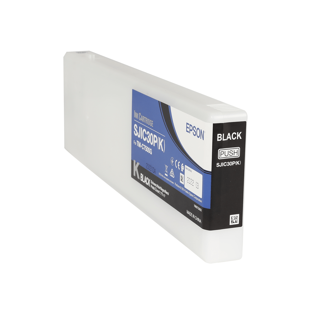 Cartucho de tinta preta para impressora Epson C7500, produto da Fábrica das Etiquetas, mostrado na imagem.