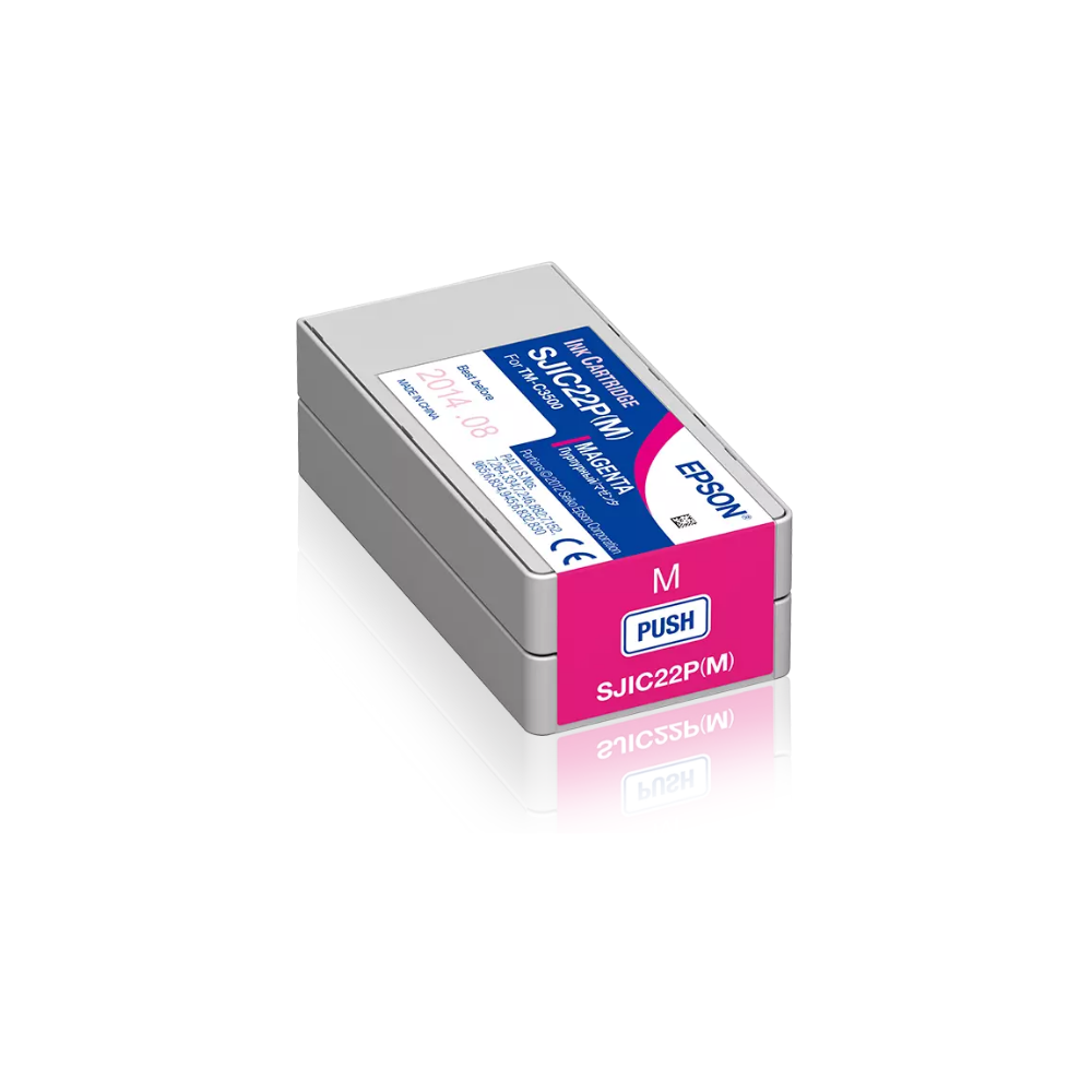 Cartucho de tinta magenta para impressora EPSON C3500, marca Fábrica das Etiquetas, exibido na imagem.