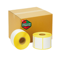 Rolos pequenos de etiquetas térmicas 40x25 cm da Fábrica das etiquetas, prontos para impressão e uso em embalagens.