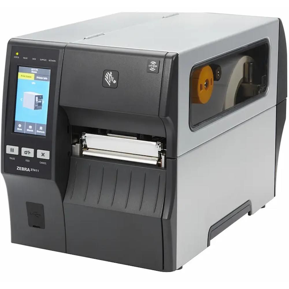 TT Printer ZT411, 4 , 203 dpi, Euro and UK cord, Serial, USB, 10/100 Ethernet, Bluetooth 4.1/MFi, USB Host, EZPL