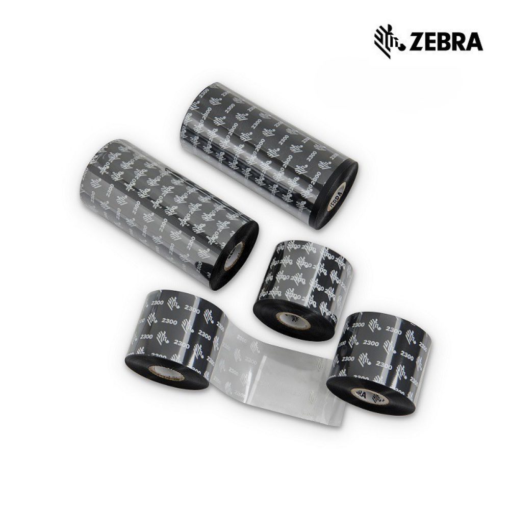 Fitas de carbono Zebra 2300 Cera da Fábrica das Etiquetas, rolo de fita de alta qualidade para impressoras.